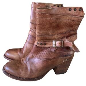 Bed Stu Cobbler Series Brown Leather Distressed Ankle Boots Womens Size 7.5